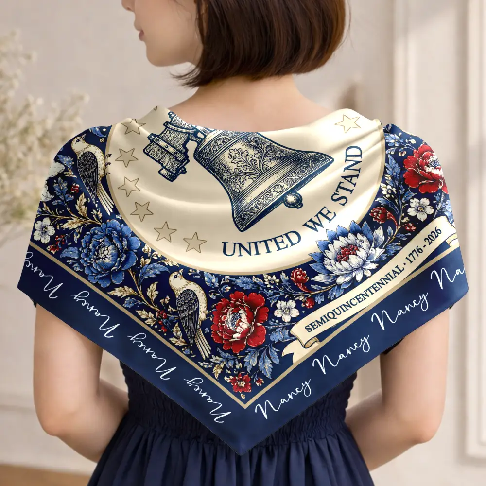 Custom Let Freedom Ring Floral USA - Personalized Scarf - Image 5