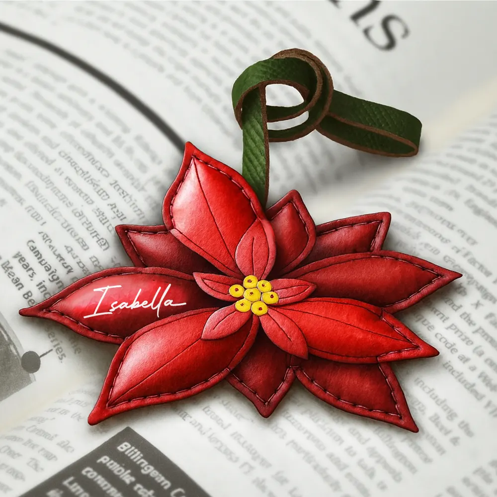 Custom Name Aesthetic Bag Accessories - Personalized Birth Flower Leather Charm - Image 4