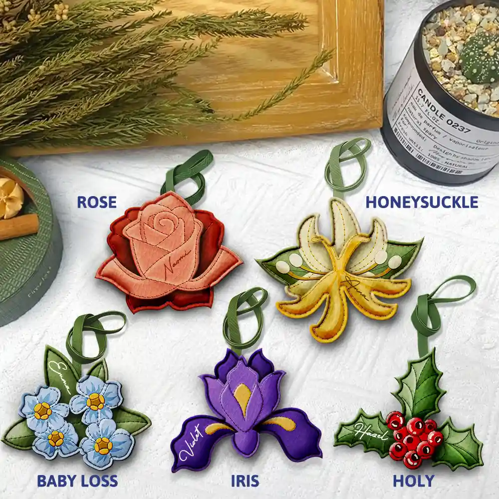 Custom Name Aesthetic Bag Accessories - Personalized Birth Flower Leather Charm - Image 5