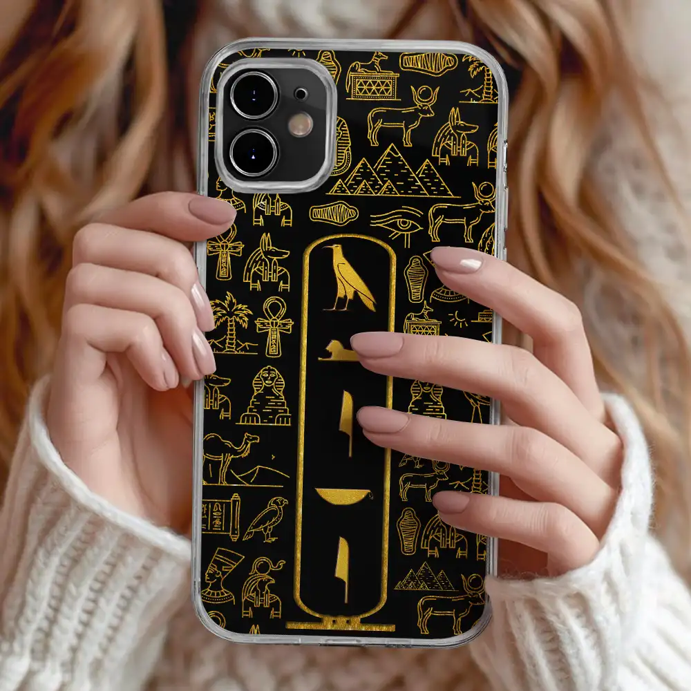 Custom Name In Egyptian Hieroglyphic Cartouche - Personalized Clear Phone Case - Image 2