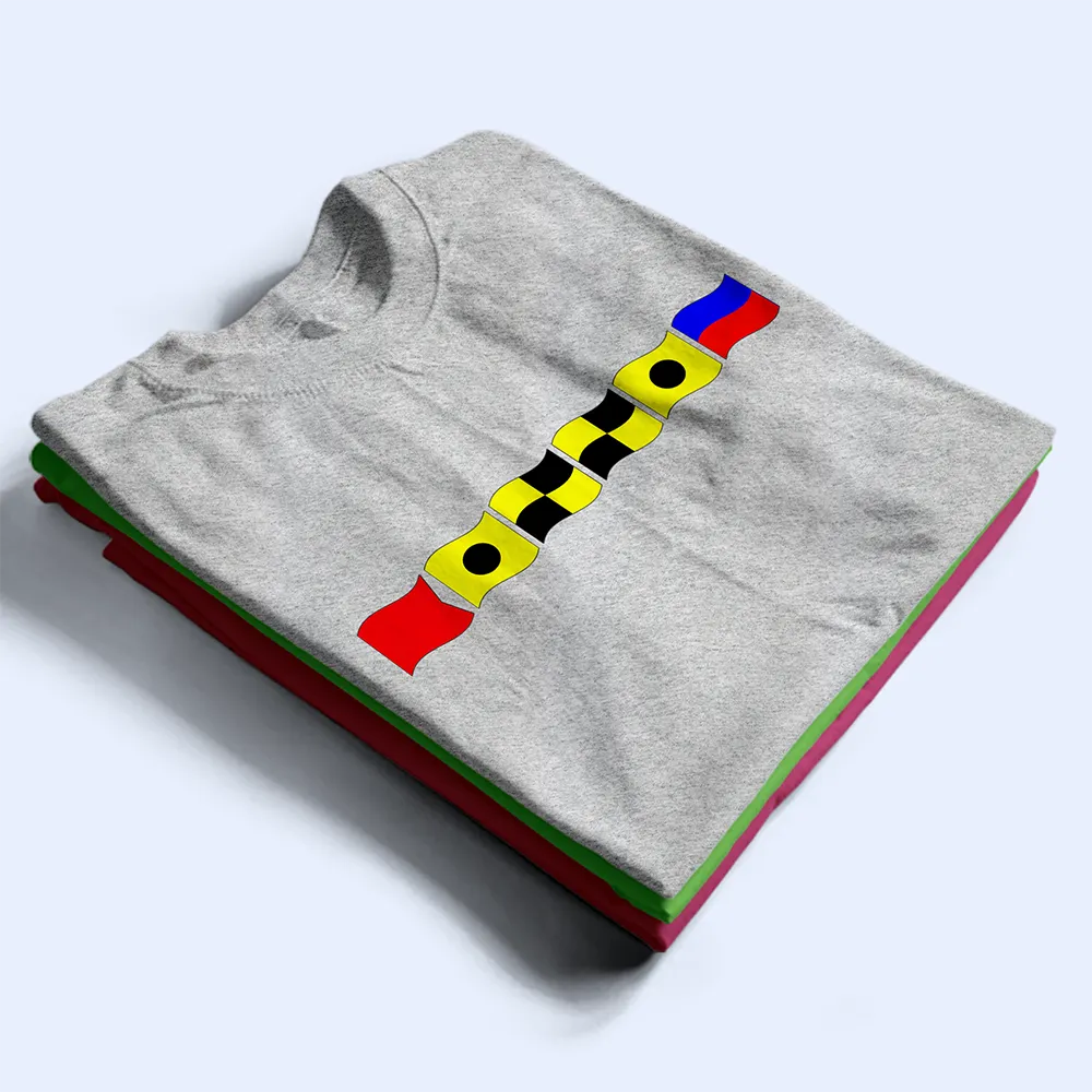 Custom Name In Nautical Flags Marine Code - Personalized T Shirt - Image 2