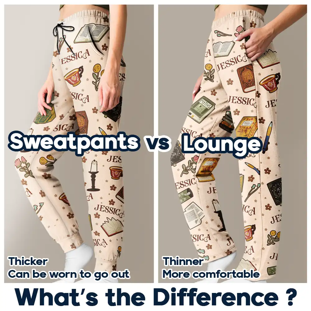 Custom Name Reading Book Lover Books Pattern - Personalized Pajama Pants - Image 6
