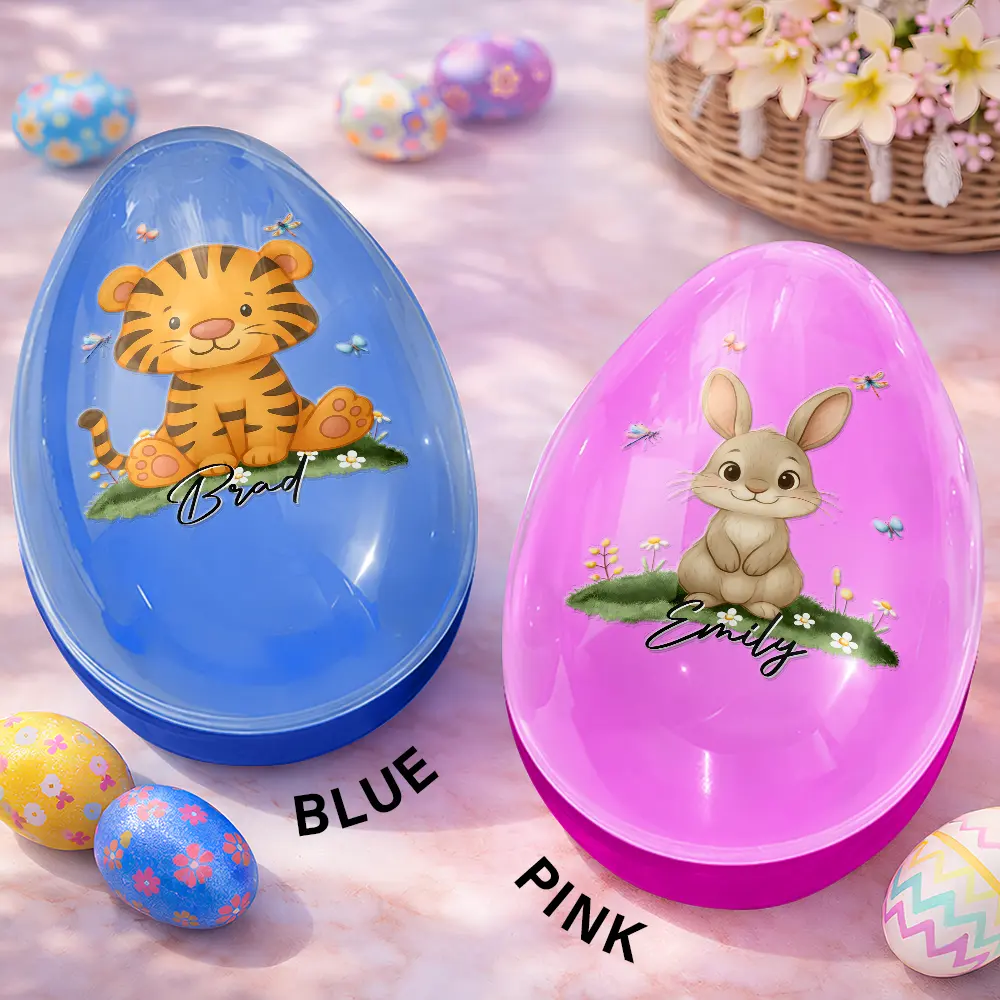 Custom Name With Adorable Animal - Personalized Fillable Egg - Image 2