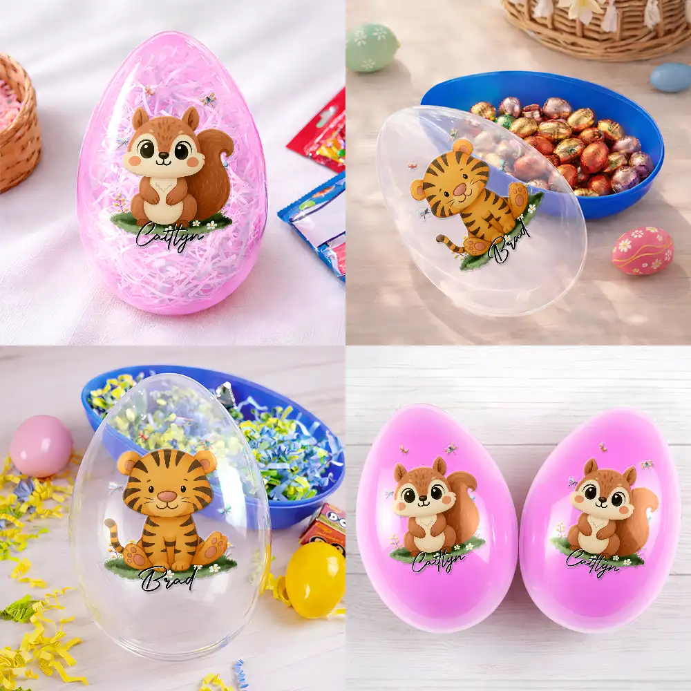 Custom Name With Adorable Animal - Personalized Fillable Egg - Image 5