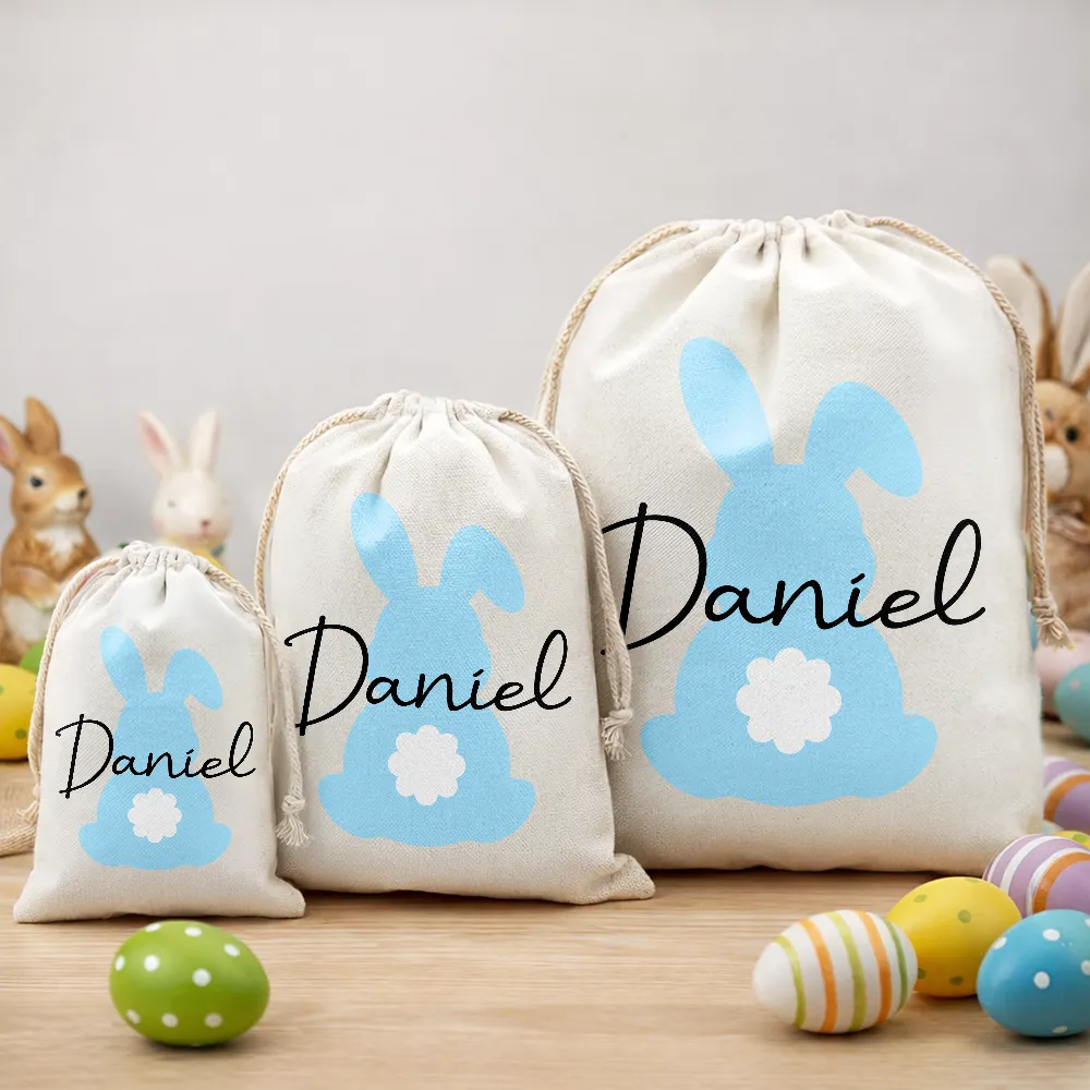 Custom Name With Backside Bunny - Personalized Favor Bag - Image 3