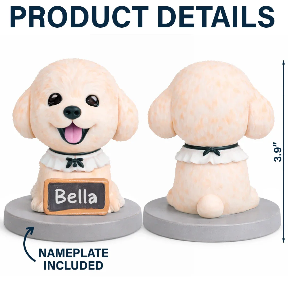 Custom Pet Bobblehead Full Body Figurine With Nameplate For Pet Moms Pet Dads - Personalized Bobblehead - Image 4