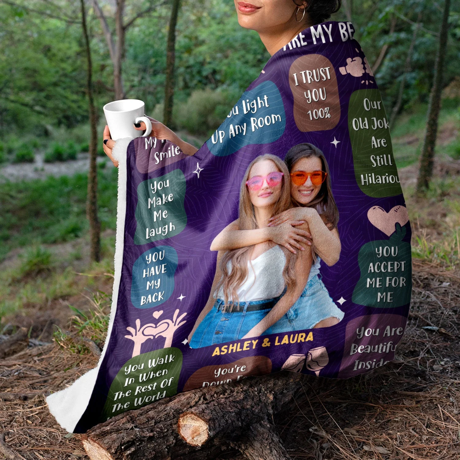 Custom Photo 10 Reasons Why You Are My Bestie - Holiday, Birthday, Loving Gift For Friends, Colleagues - Personalized Fleece Blanket - Image 5