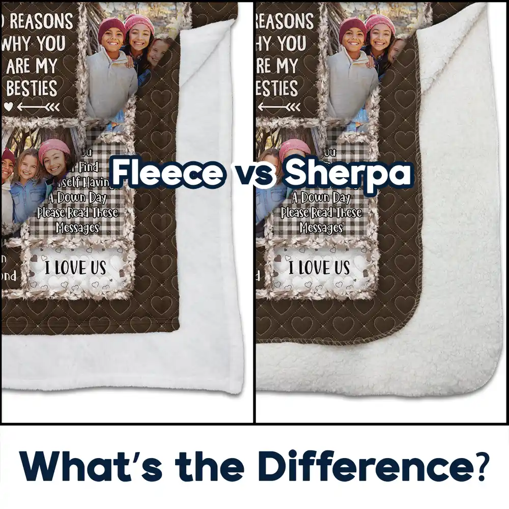 Custom Photo 10 Reasons Why You Are My Bestie - Personalized Fleece Blanket, Sherpa Blanket - Image 4