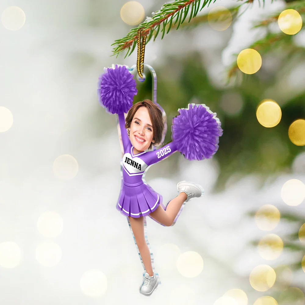 Custom Photo 3D Effect Cheerleader - Personalized Custom Shaped Acrylic Ornament - Image 3