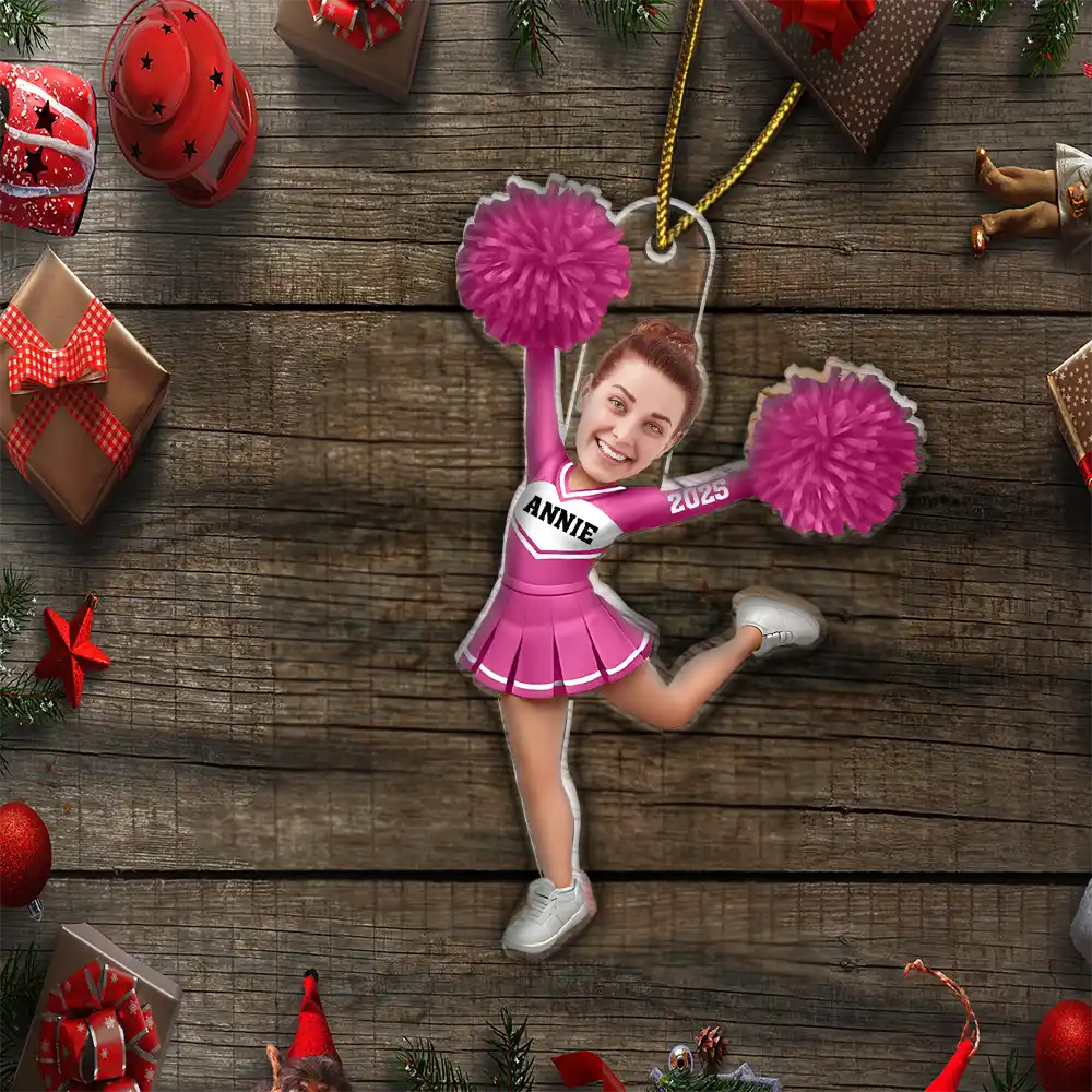 Custom Photo 3D Effect Cheerleader - Personalized Custom Shaped Acrylic Ornament - Image 6