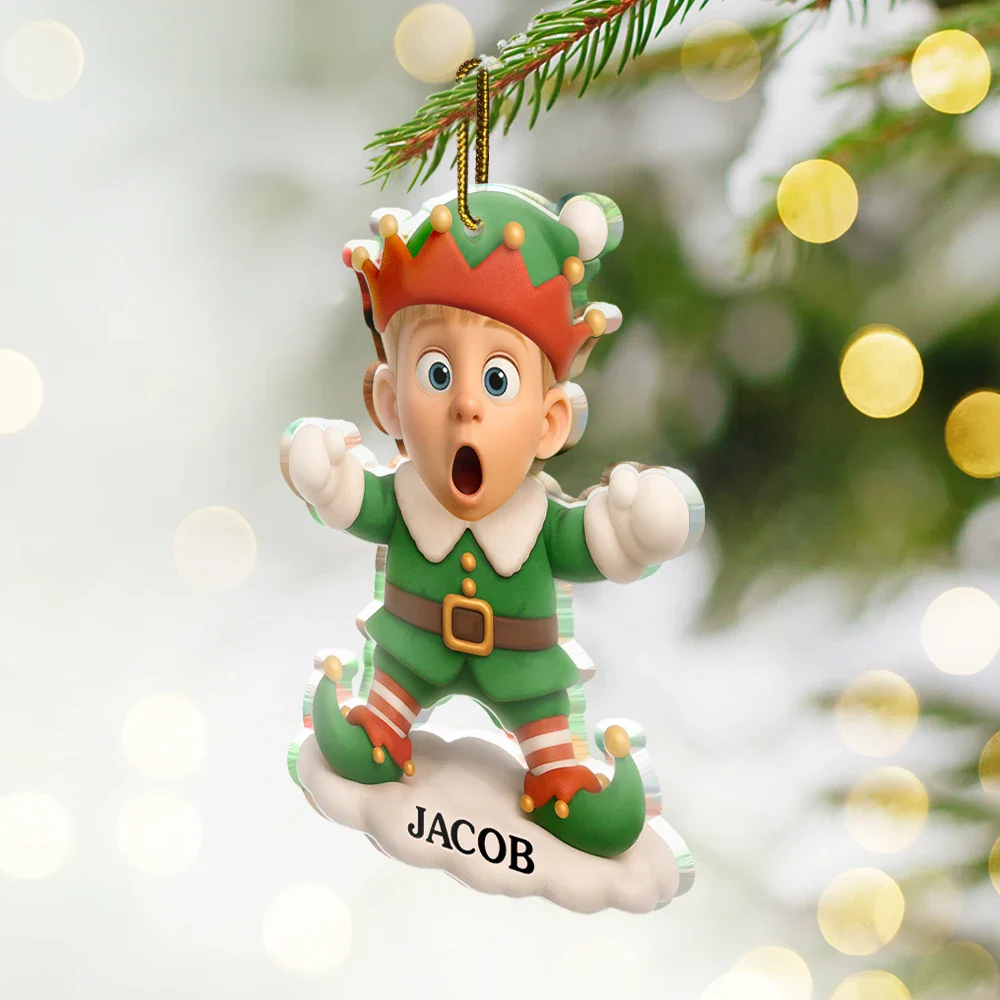 Custom Photo 3D Effect Face Art Funny Baby Kid - Personalized Custom Shaped Acrylic Ornament - Image 3