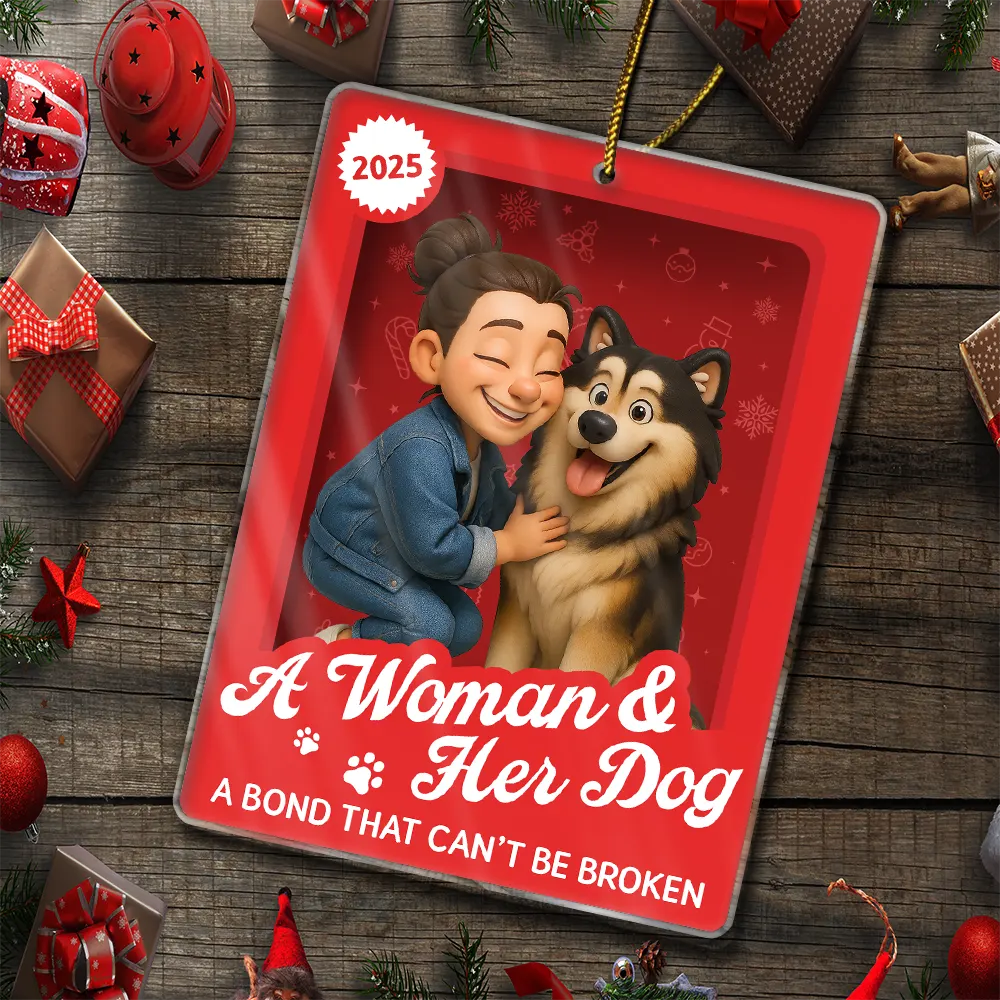 Custom Photo 3D Effect Figure Art A Girl & Her Dogs Unbreakable Bond - Personalized Custom Shaped Acrylic Ornament - Image 5