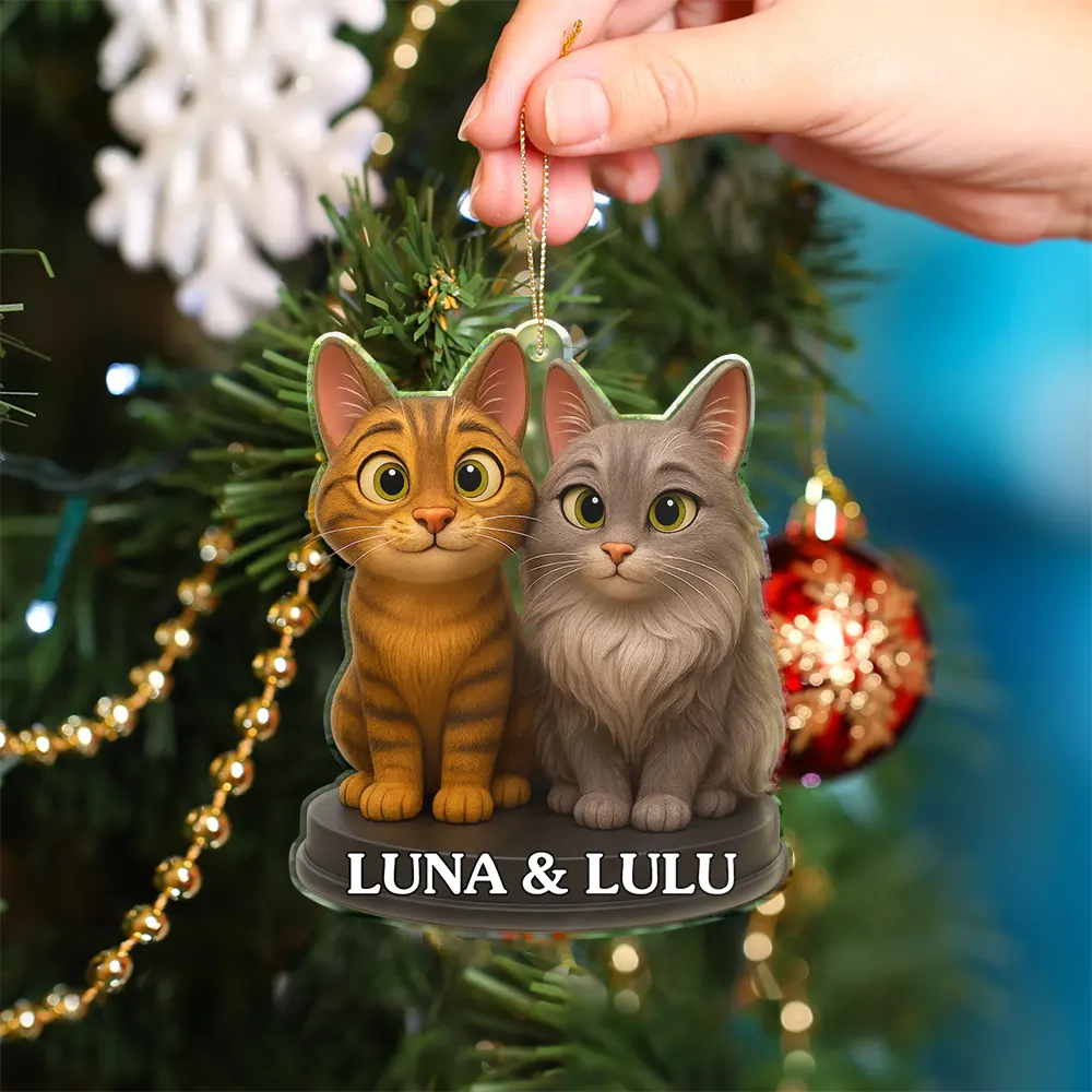 Custom Photo 3D Effect Figure Art Dog Cat Pet - Personalized Custom Shaped Acrylic Ornament - Image 4