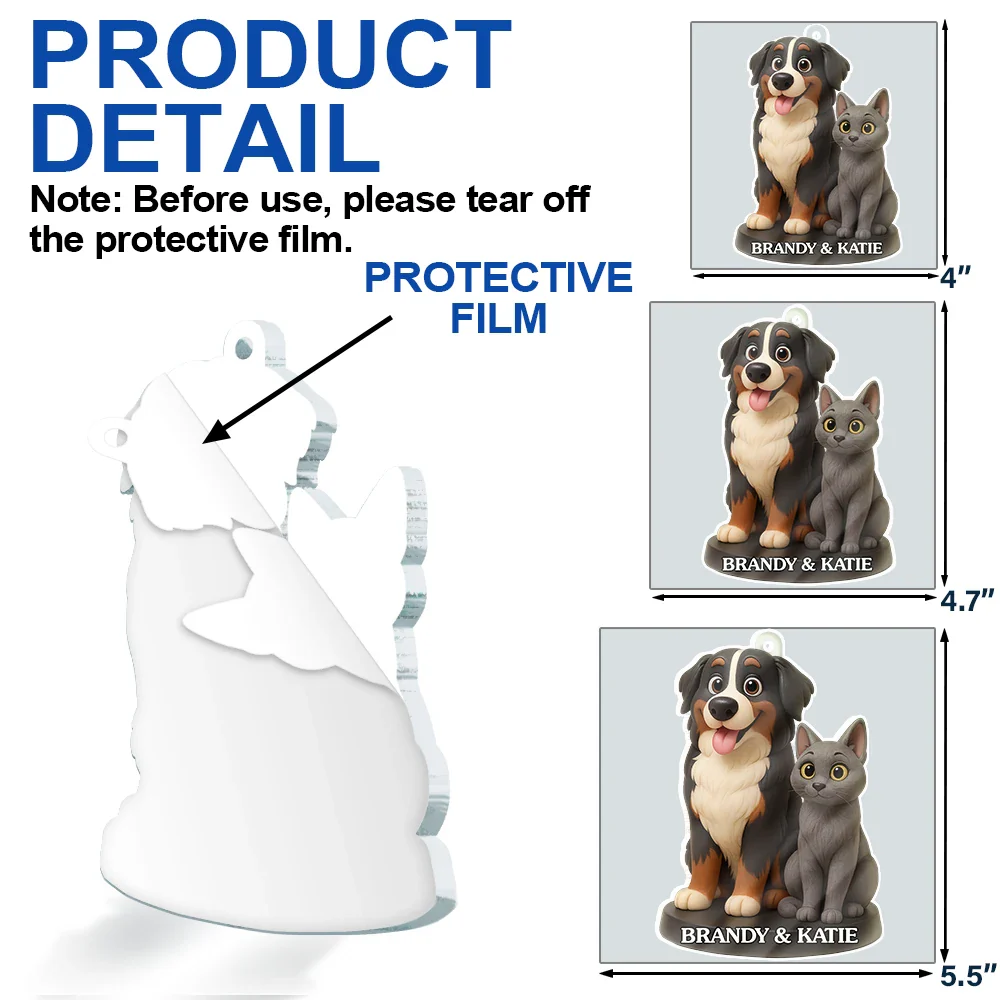 Custom Photo 3D Effect Figure Art Dog Cat Pet - Personalized Custom Shaped Acrylic Ornament - Image 6