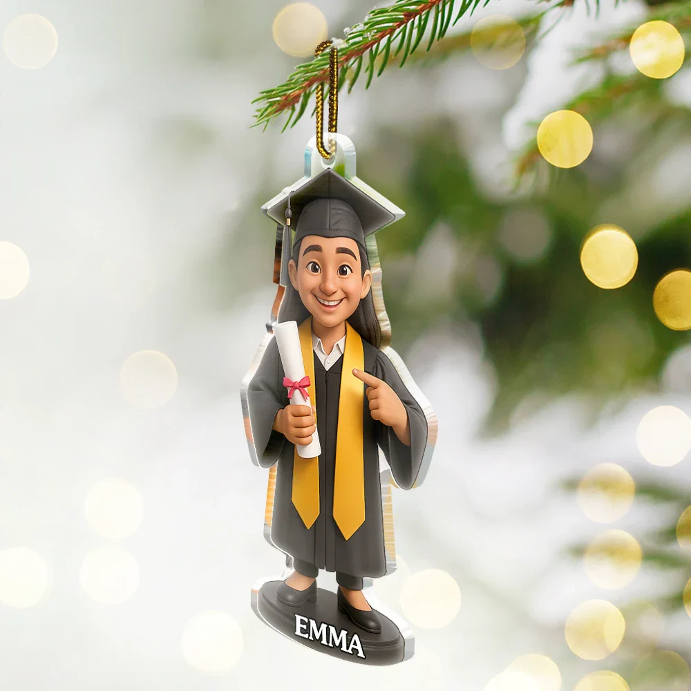 Custom Photo 3D Effect Figure Art Graduation - Personalized Custom Shaped Acrylic Ornament - Image 2
