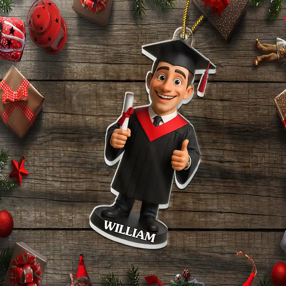 Custom Photo 3D Effect Figure Art Graduation - Personalized Custom Shaped Acrylic Ornament - Image 5