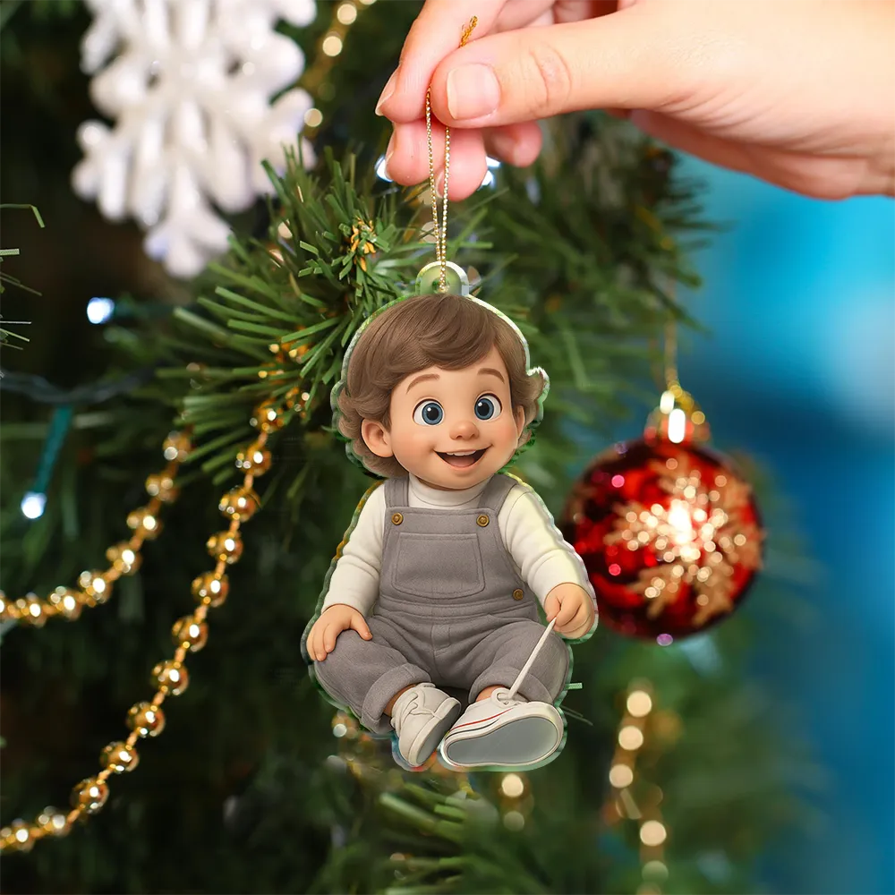Custom Photo 3D Effect Figure Art Kid - Personalized Custom Shaped Acrylic Ornament - Image 5