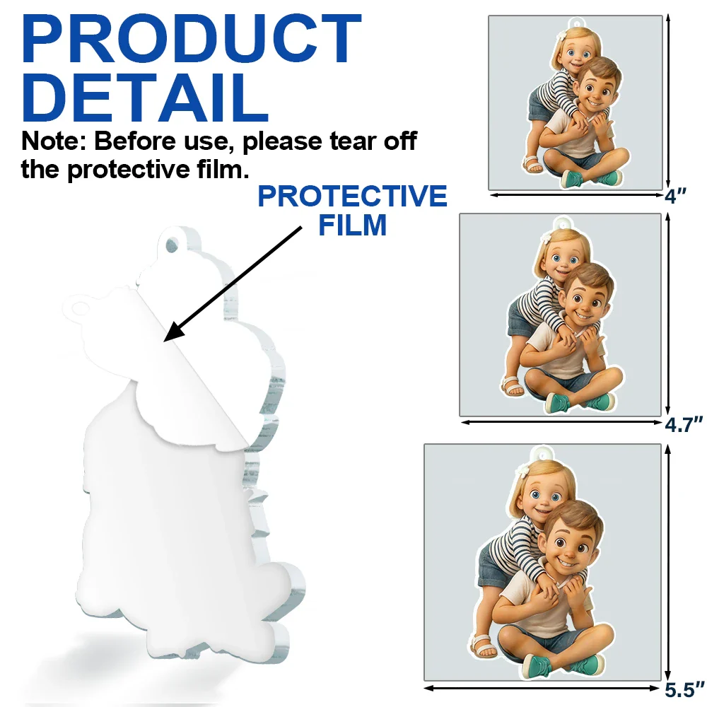 Custom Photo 3D Effect Figure Art Kid - Personalized Custom Shaped Acrylic Ornament - Image 7