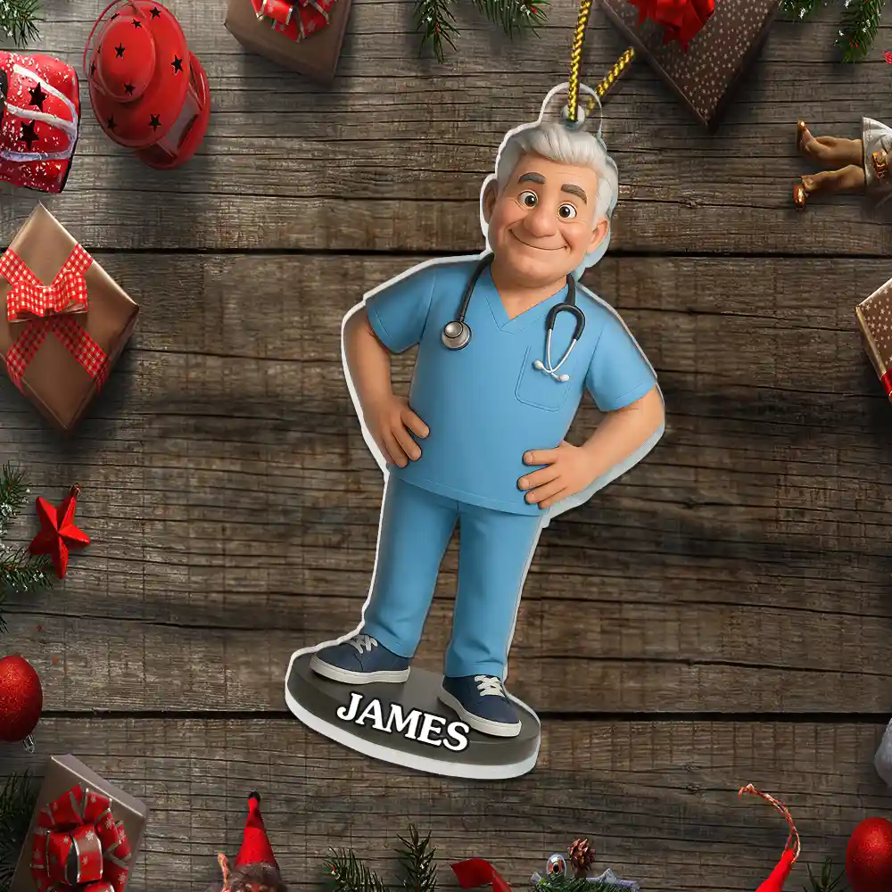 Custom Photo 3D Effect Figure Art Nurse - Personalized Custom Shaped Acrylic Ornament - Image 5