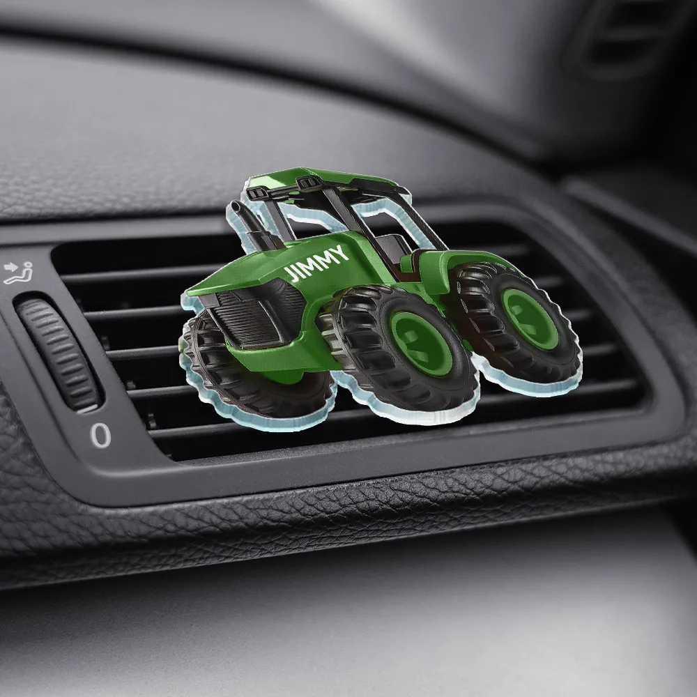 Custom Photo 3D Effect Tractor Farmer - Personalized Acrylic Car Vent Clip - Image 4