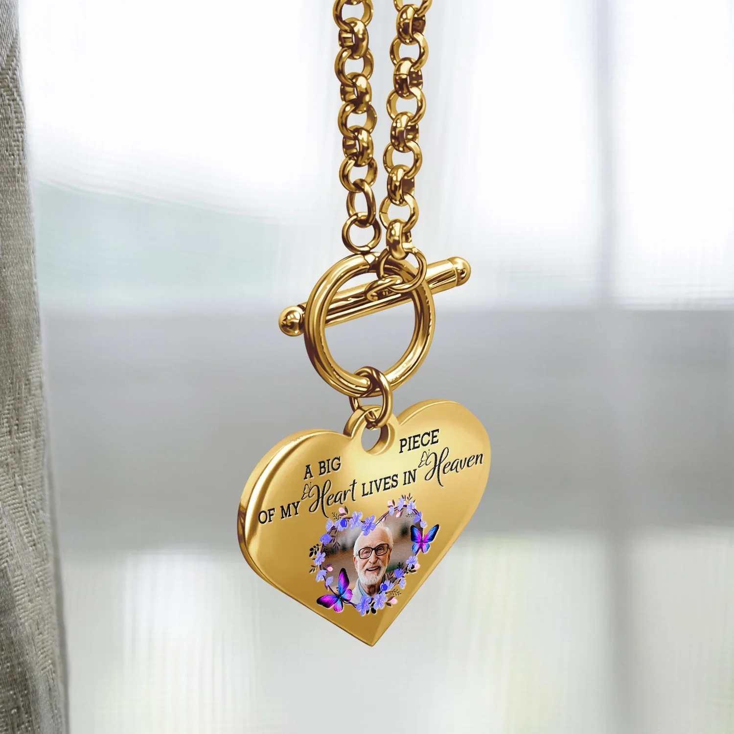 Custom Photo A Big Piece Of My Heart - Memorial Gift For Family, Siblings, Friends, Dog Lovers, Cat Lovers - Personalized Heart Bracelet - Image 5