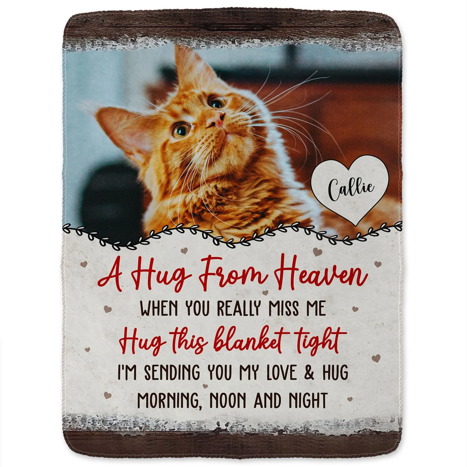 Custom Photo A Hug From Heaven - Memorial Gift - Personalized Fleece Blanket - Image 2