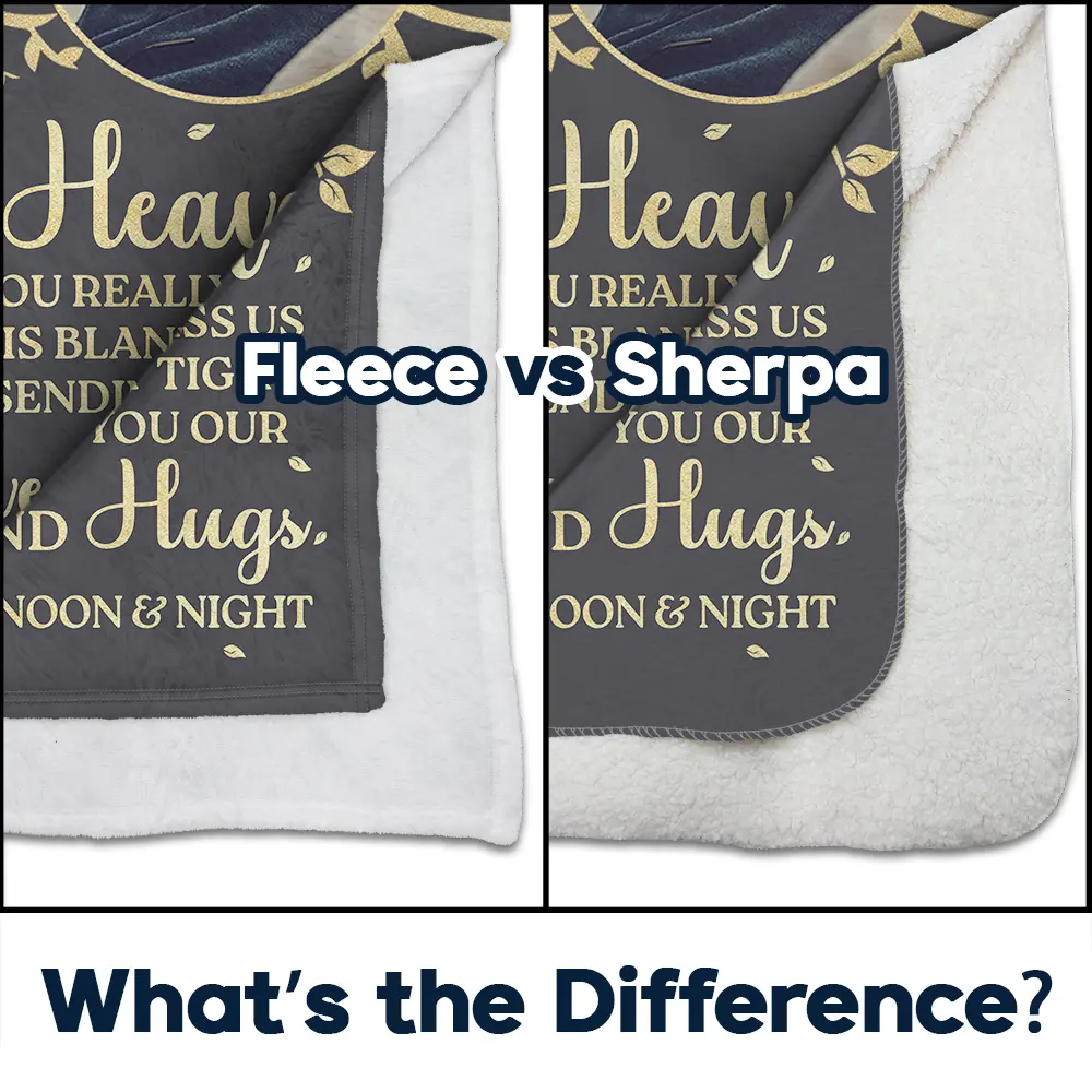 Custom Photo A Hug From Heaven Memorial - Personalized Fleece Blanket, Sherpa Blanket - Image 4