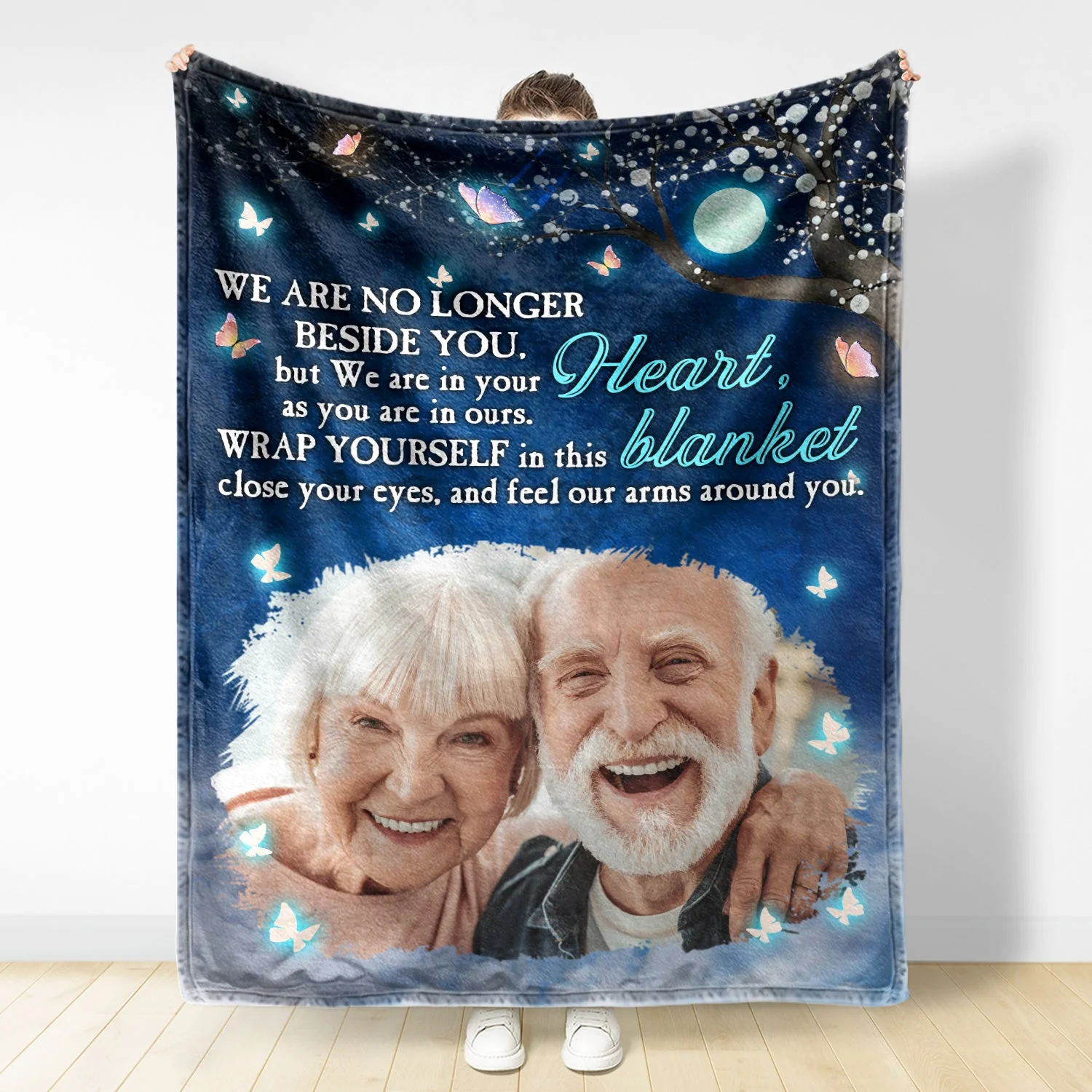 Custom Photo A Hug From Heaven When You Really Miss Me - Memorial Gift For Family, Friends - Personalized Fleece Blanket, Sherpa Blanket - Image 3