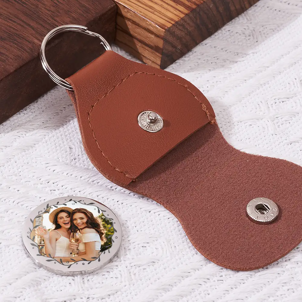 Custom Photo A Hug From Me To You To Get You Through - Personalized Leather Pocket Hug - Image 2