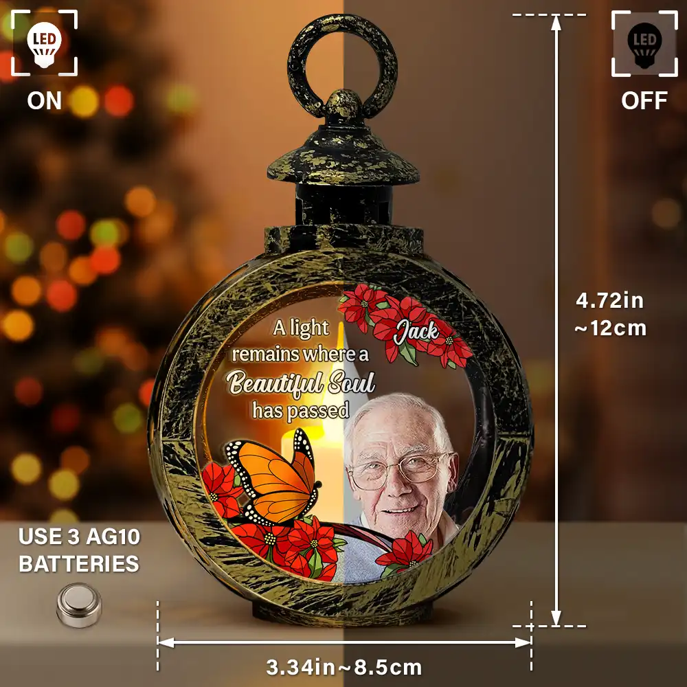 Custom Photo A Light Remains Where A Beautiful Soul Has Passed - Personalized Candlelight Lantern Ornament - Image 4