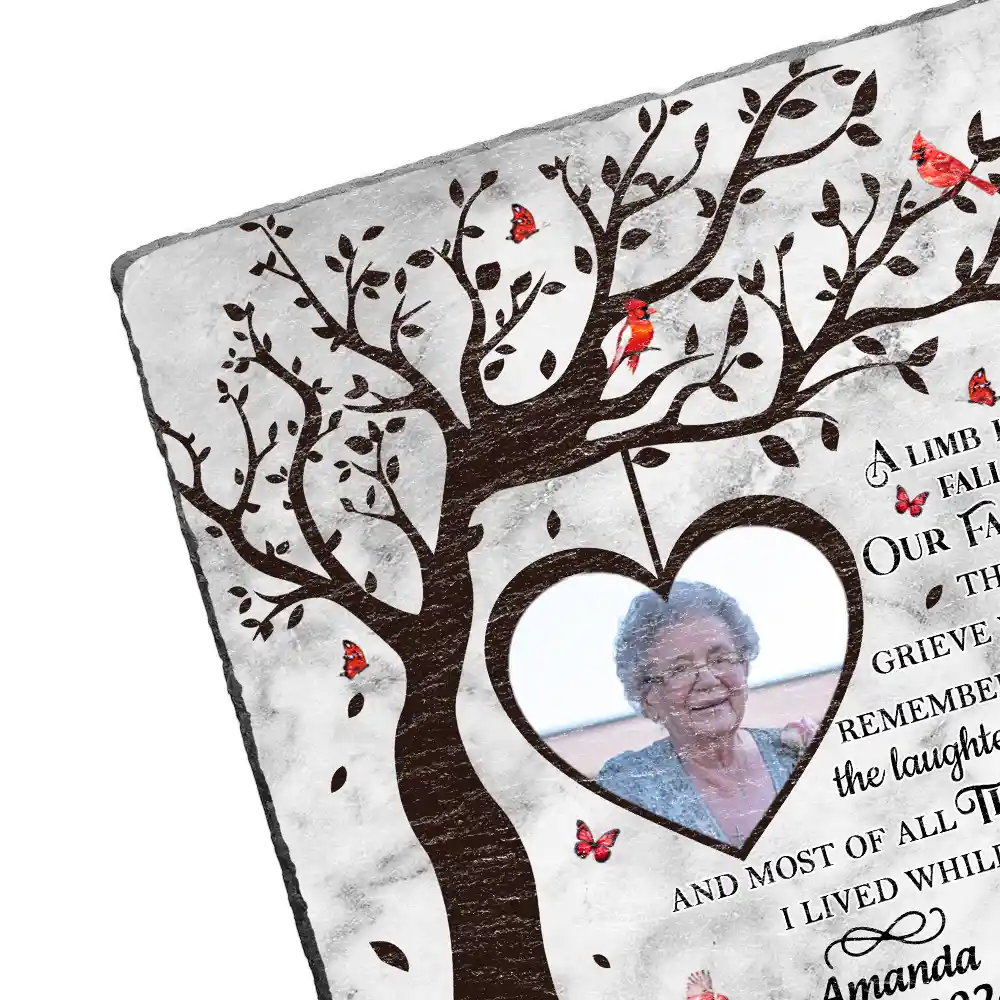 Custom Photo A Limb Has Fallen From Our Family Tree - Personalized Rectangle Memorial Garden Stone - Image 2