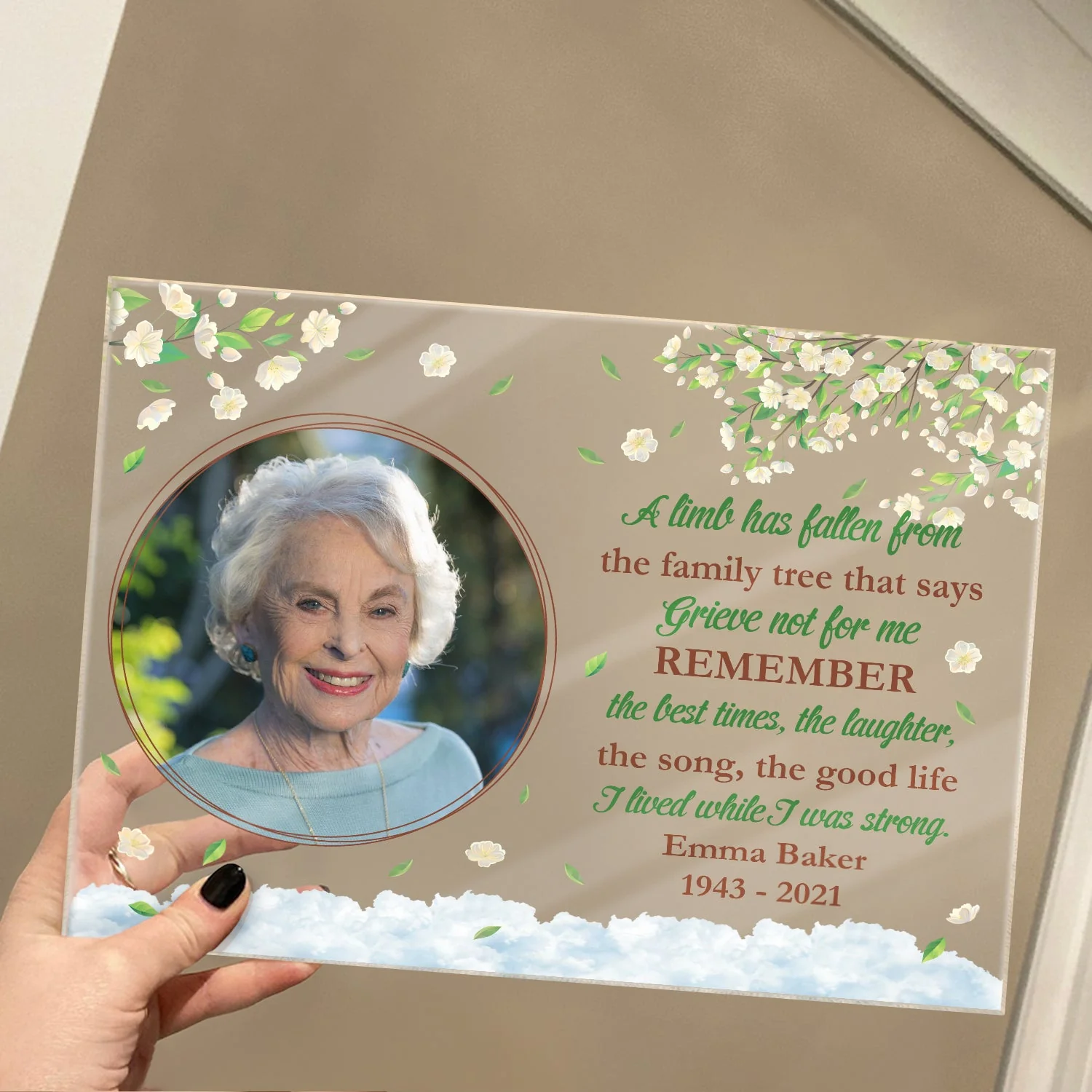 Custom Photo A Limb Has Fallen - Memorial Gift - Personalized Custom Horizontal Rectangle Acrylic Plaque - Image 4