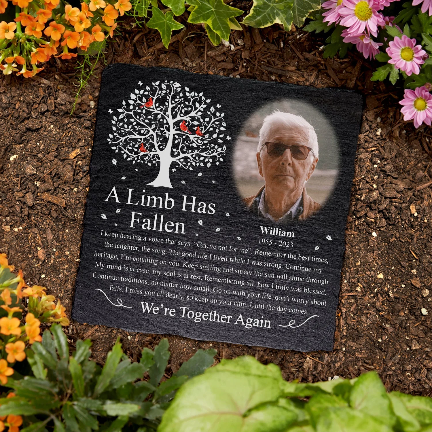 Custom Photo A Limb Has Fallen - Memorial Gift - Personalized Rectangle Memorial Garden Stone - Image 3