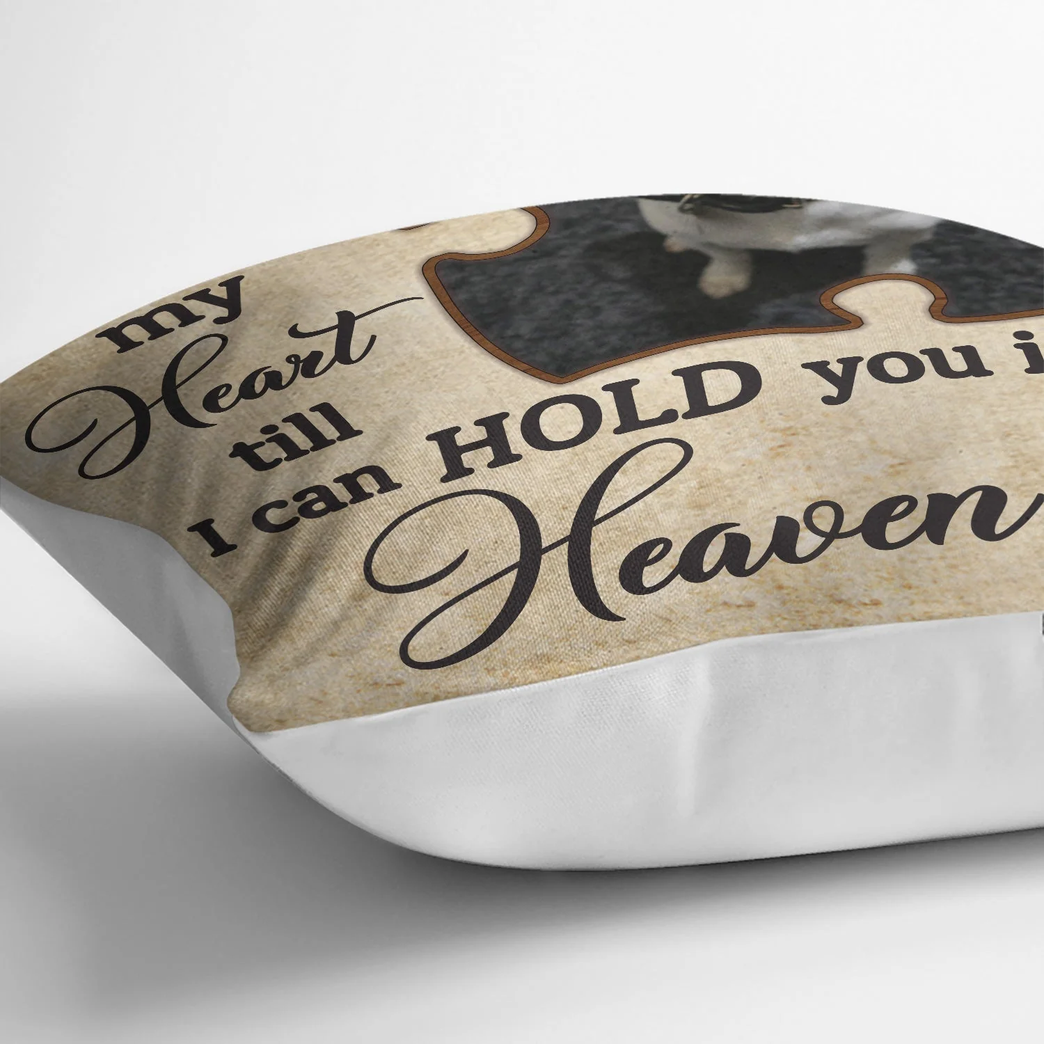 Custom Photo A Piece Of My Heart Is At The Rainbow Bridge - Memorial Gift, Family, Pet Lover - Personalized Custom Pillow - Image 3