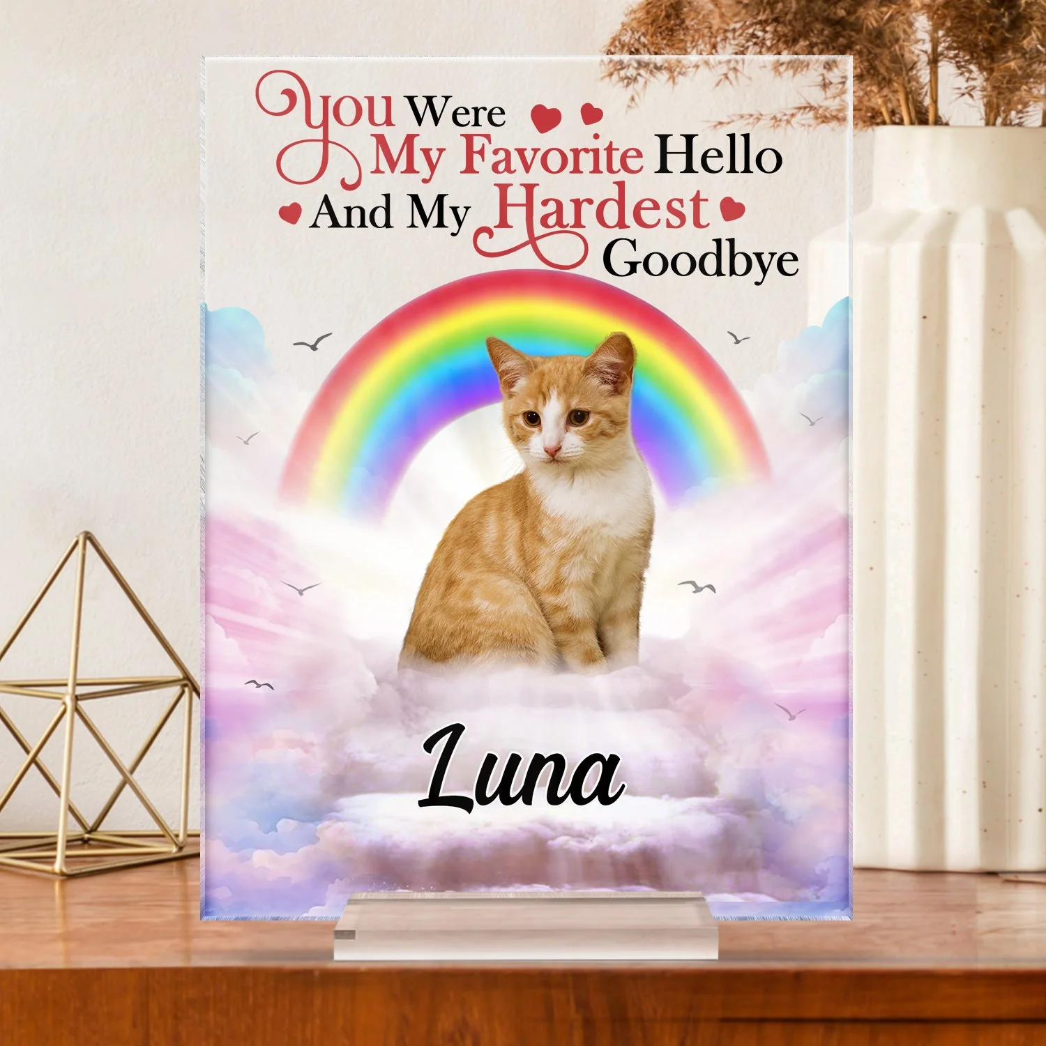 Custom Photo A Piece Of My Heart - Memorial Gift For Cat Lovers, Dog Lovers - Personalized Vertical Rectangle Acrylic Plaque - Image 4