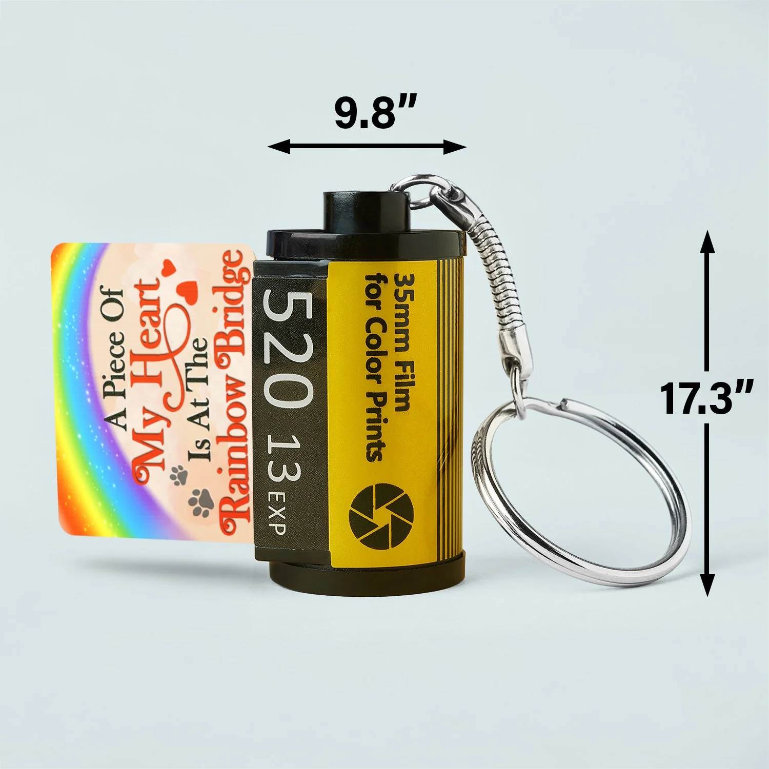 Custom Photo A Piece Of My Heart - Memorial Gift For Dog Lovers, Cat Lovers, Pet Lovers - Personalized Film Roll Keychain - Image 5