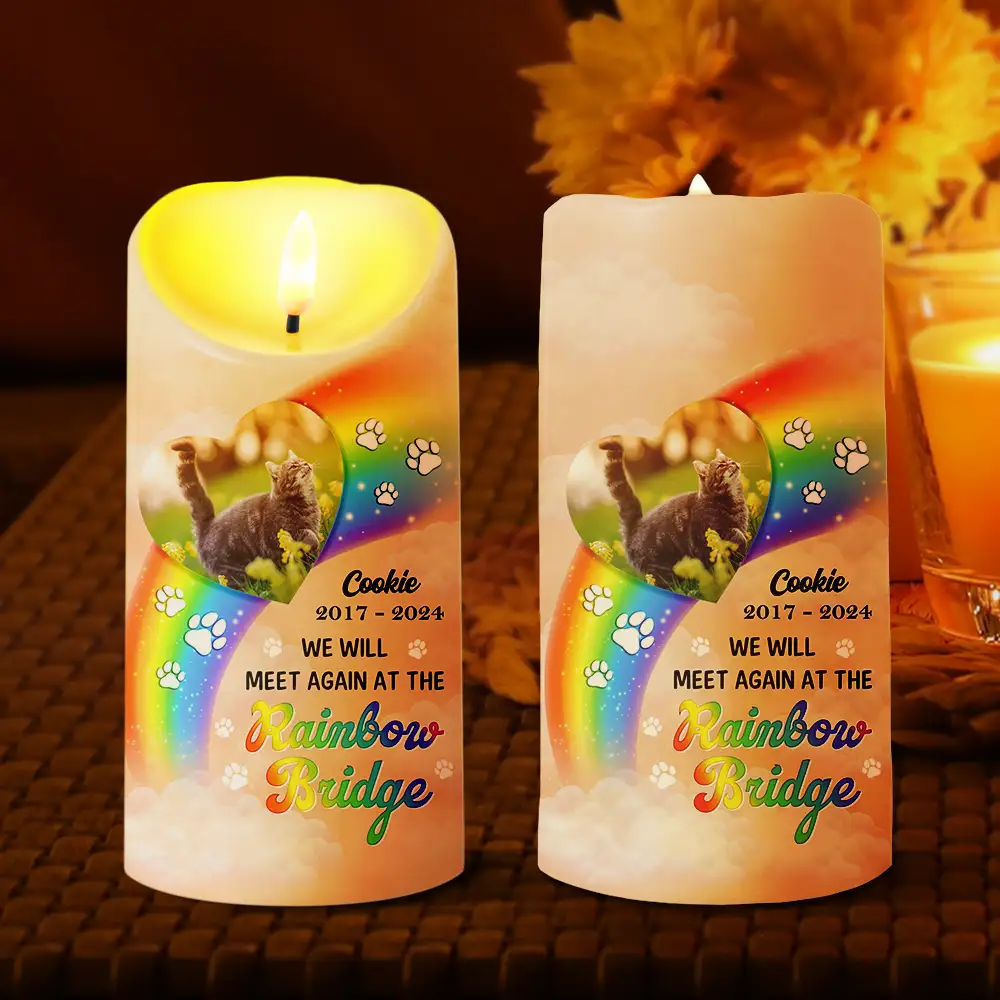 Custom Photo A Piece Of My Heart Miss You Memorial - Personalized Flameless LED Candle - Image 2