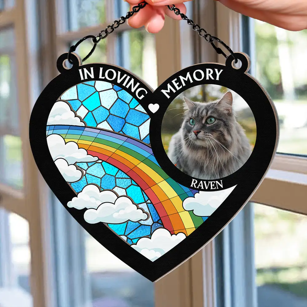 Custom Photo A Piece Of My Heart - Personalized Window Hanging Suncatcher Ornament - Image 2