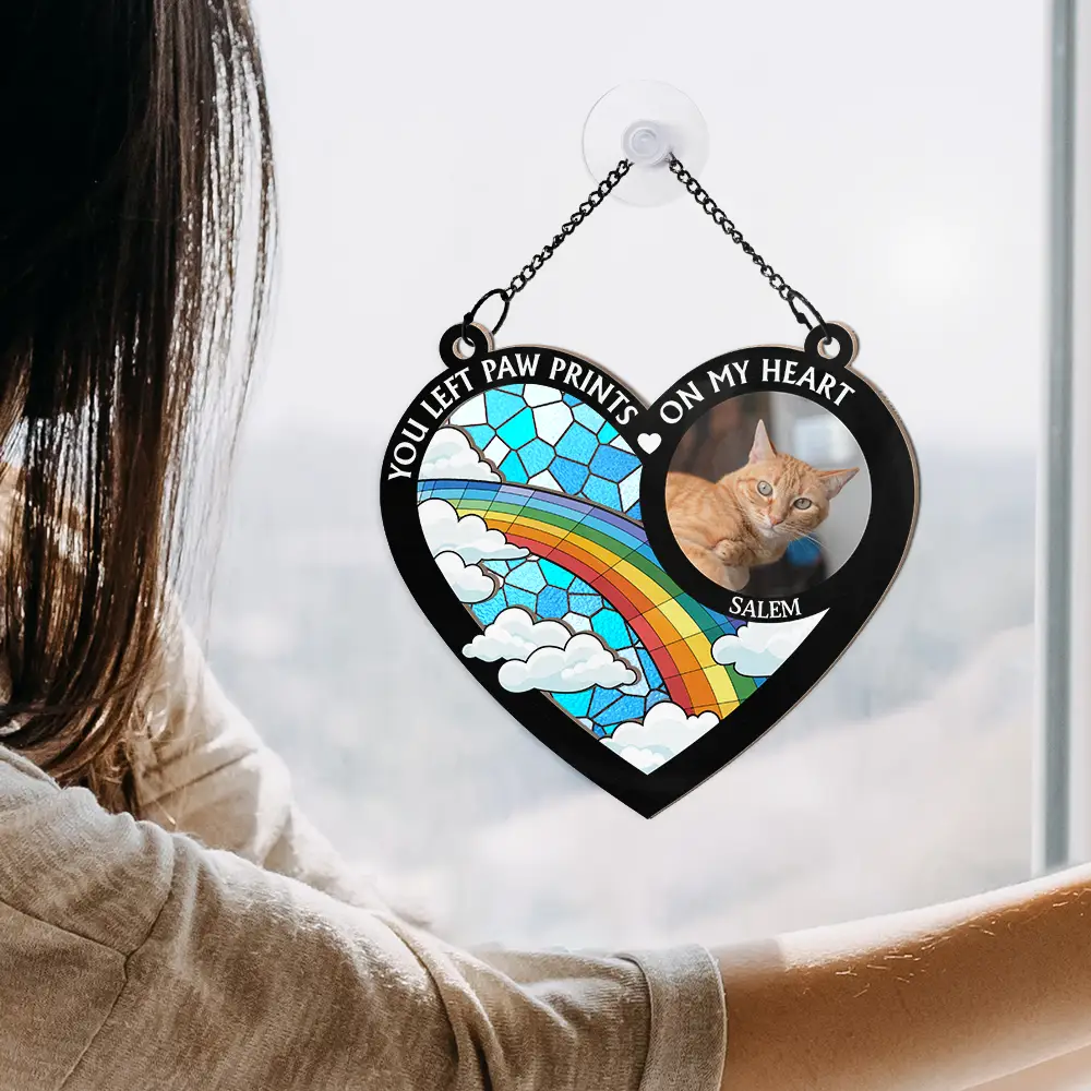 Custom Photo A Piece Of My Heart - Personalized Window Hanging Suncatcher Ornament - Image 4