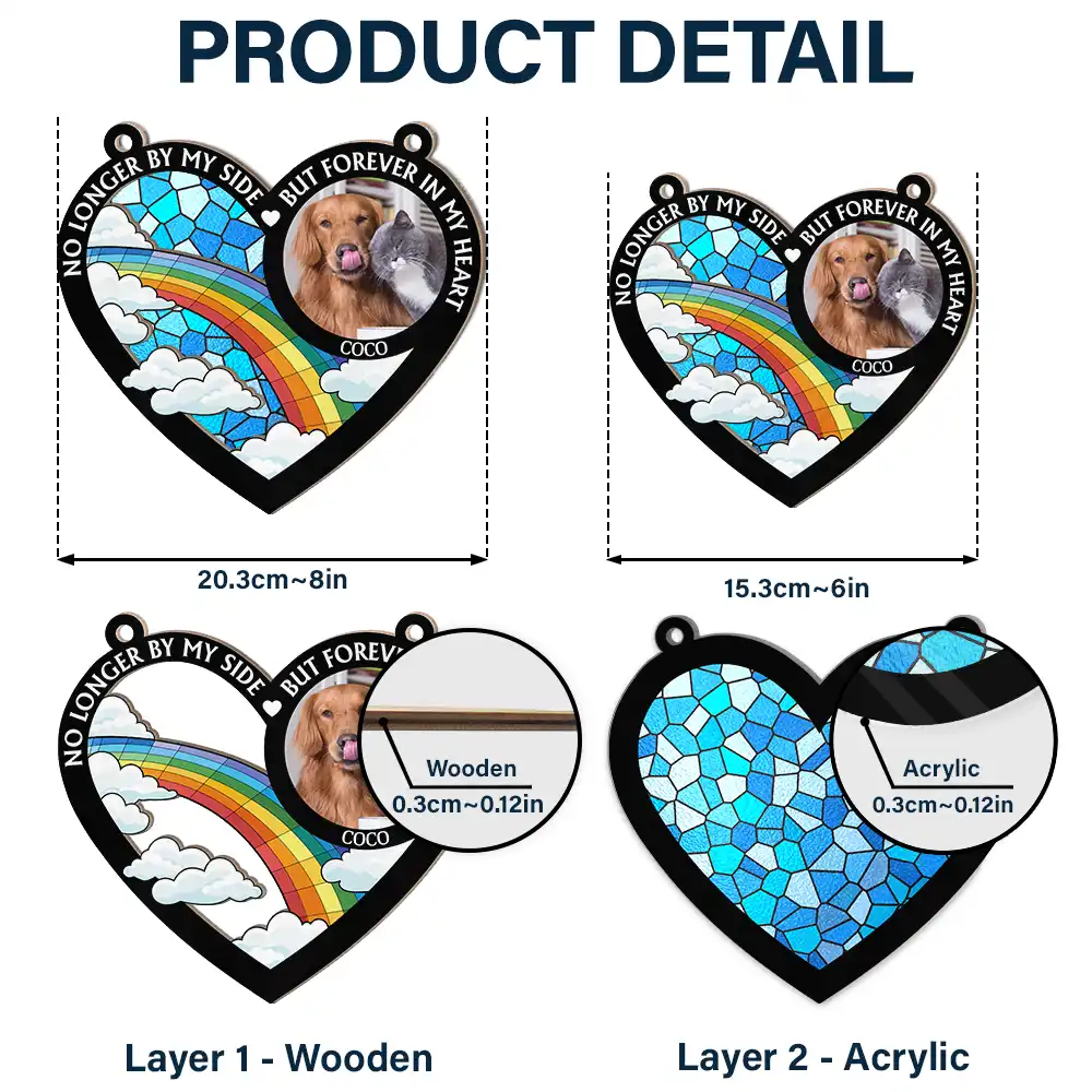 Custom Photo A Piece Of My Heart - Personalized Window Hanging Suncatcher Ornament - Image 5
