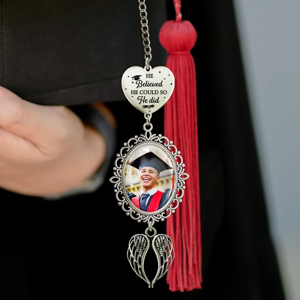 Custom Photo A Sweet Ending To A New Beginning - Personalized Graduation Tassel Charm - Image 3