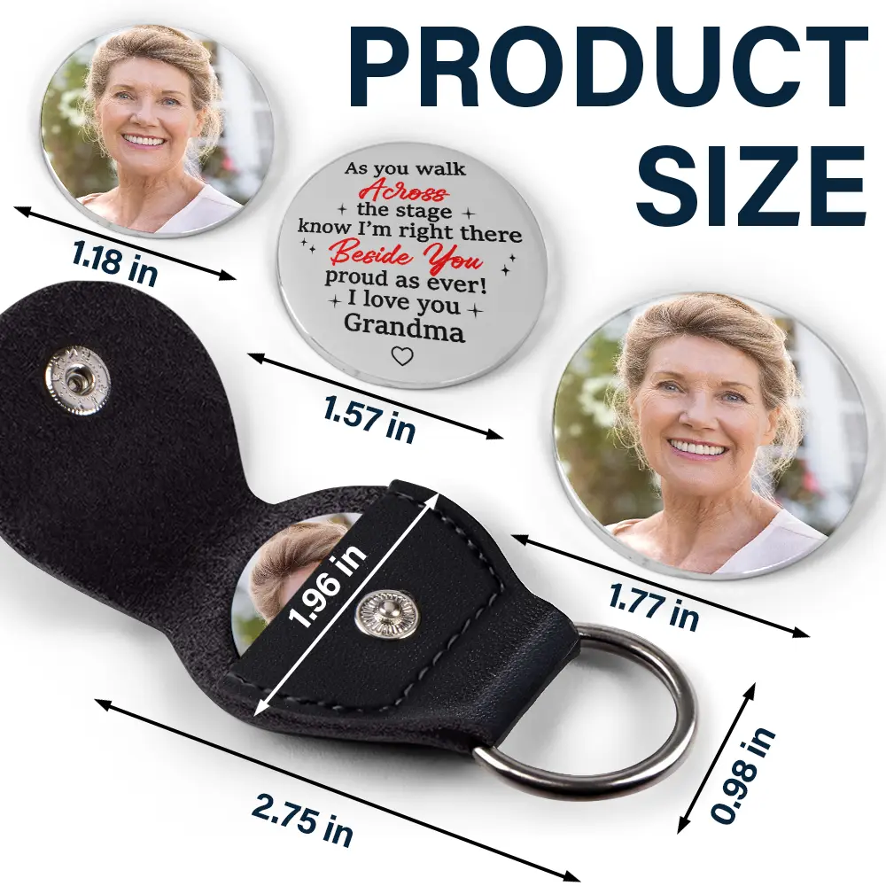 Custom Photo Across The Stage Know I'm Right There - Personalized Leather Pocket Hug - Image 5