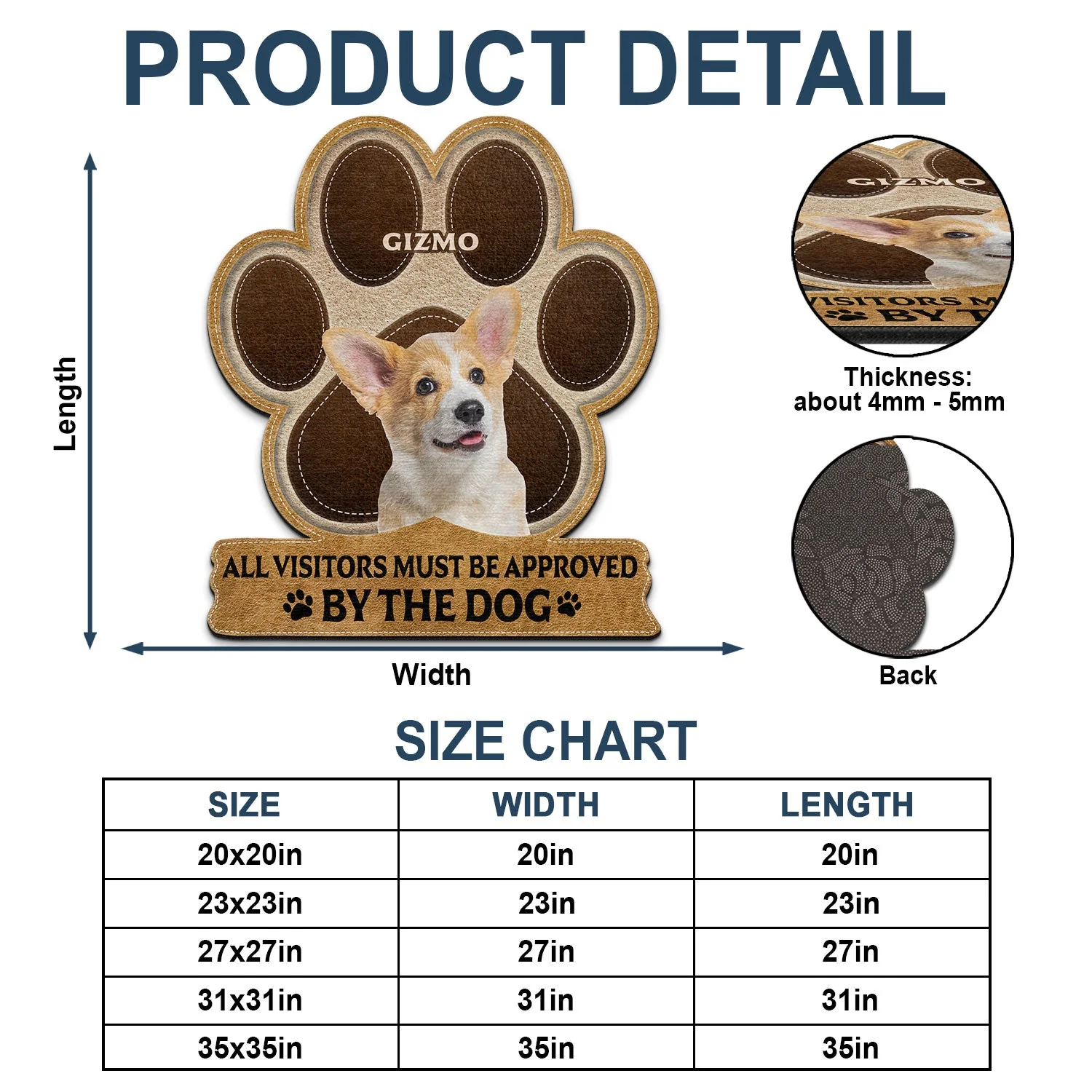 Custom Photo All Guests Must Be Approved - Gift For Pet Lovers - Personalized Custom Shaped Doormat - Image 5