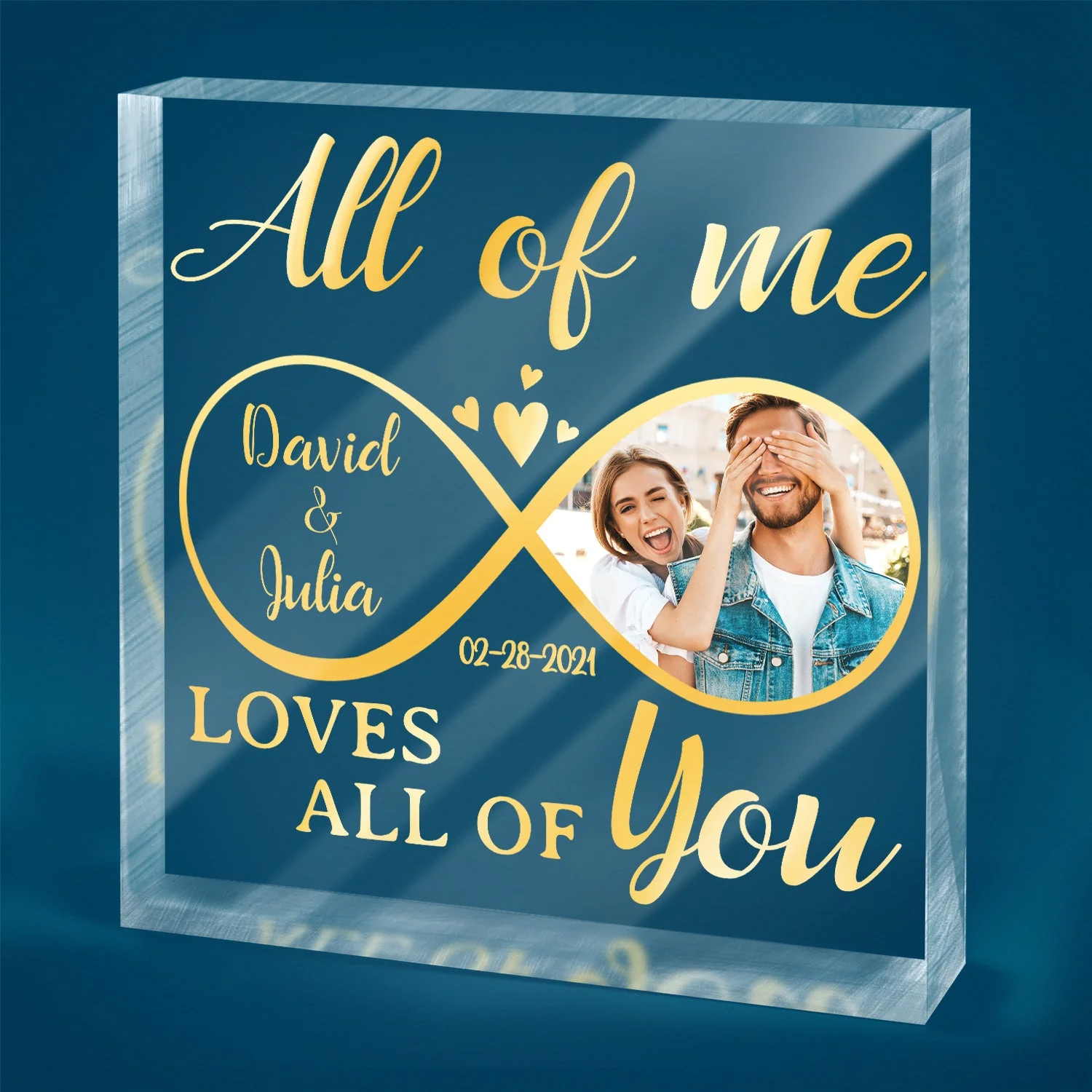 Custom Photo All Of Me Loves All Of You - Loving, Anniversary Gift For Couple, Spouse, Husband, Wife - Personalized Square Shaped Acrylic Plaque - Image 2