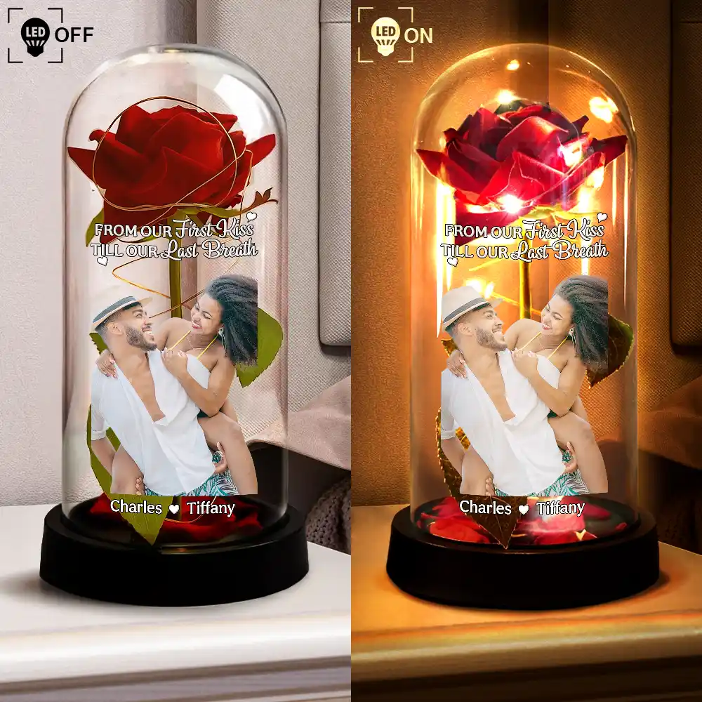 Custom Photo All Of Me Loves All Of You - Personalized Everlasting Rose Dome Lamp - Image 5