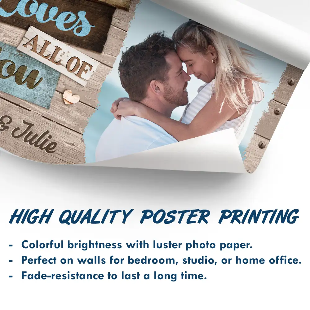 Custom Photo All Of Me Loves All Of You Romantic Couple - Personalized Poster - Image 5