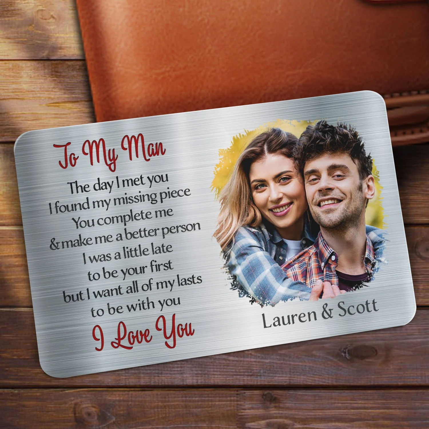 Custom Photo All Of My Lasts To Be With You - Gift For Couples, Husband, Wife - Personalized Aluminum Wallet Card - Image 2