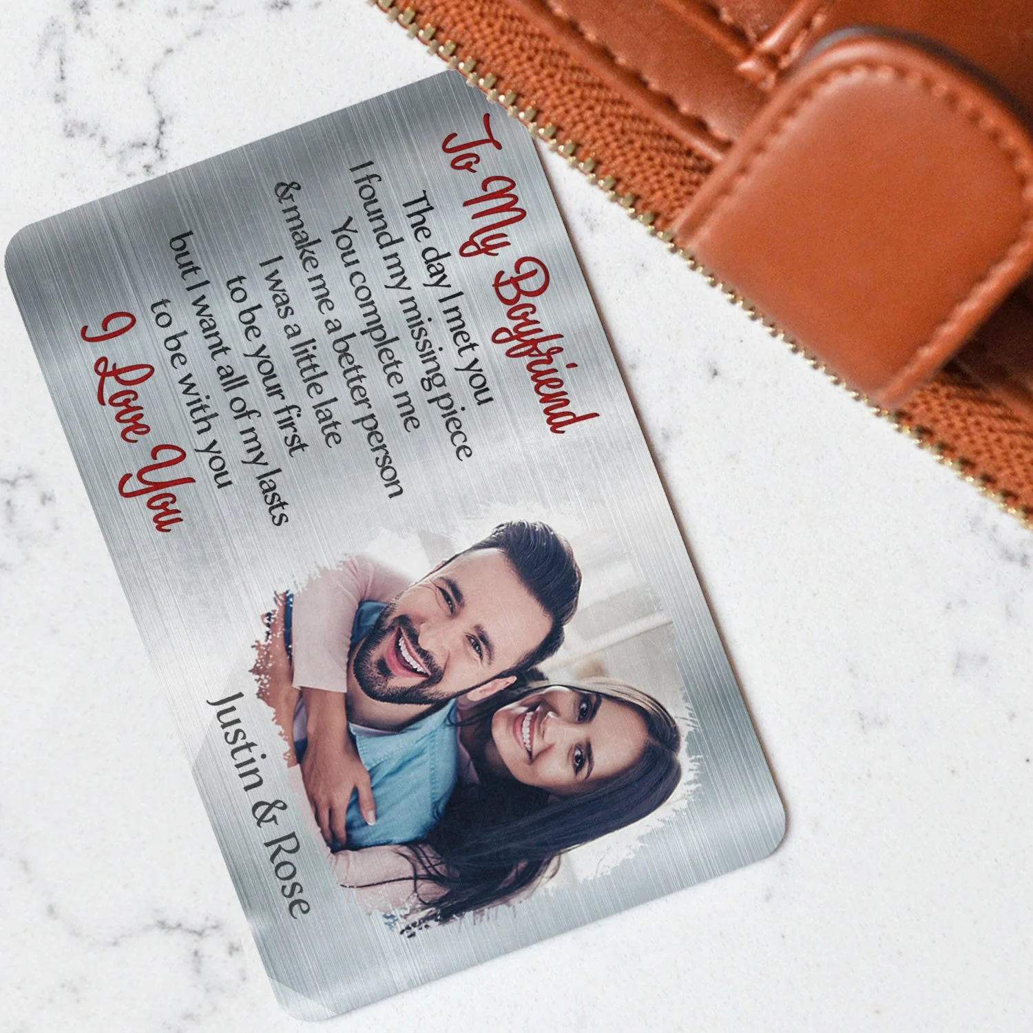 Custom Photo All Of My Lasts To Be With You - Gift For Couples, Husband, Wife - Personalized Aluminum Wallet Card - Image 3