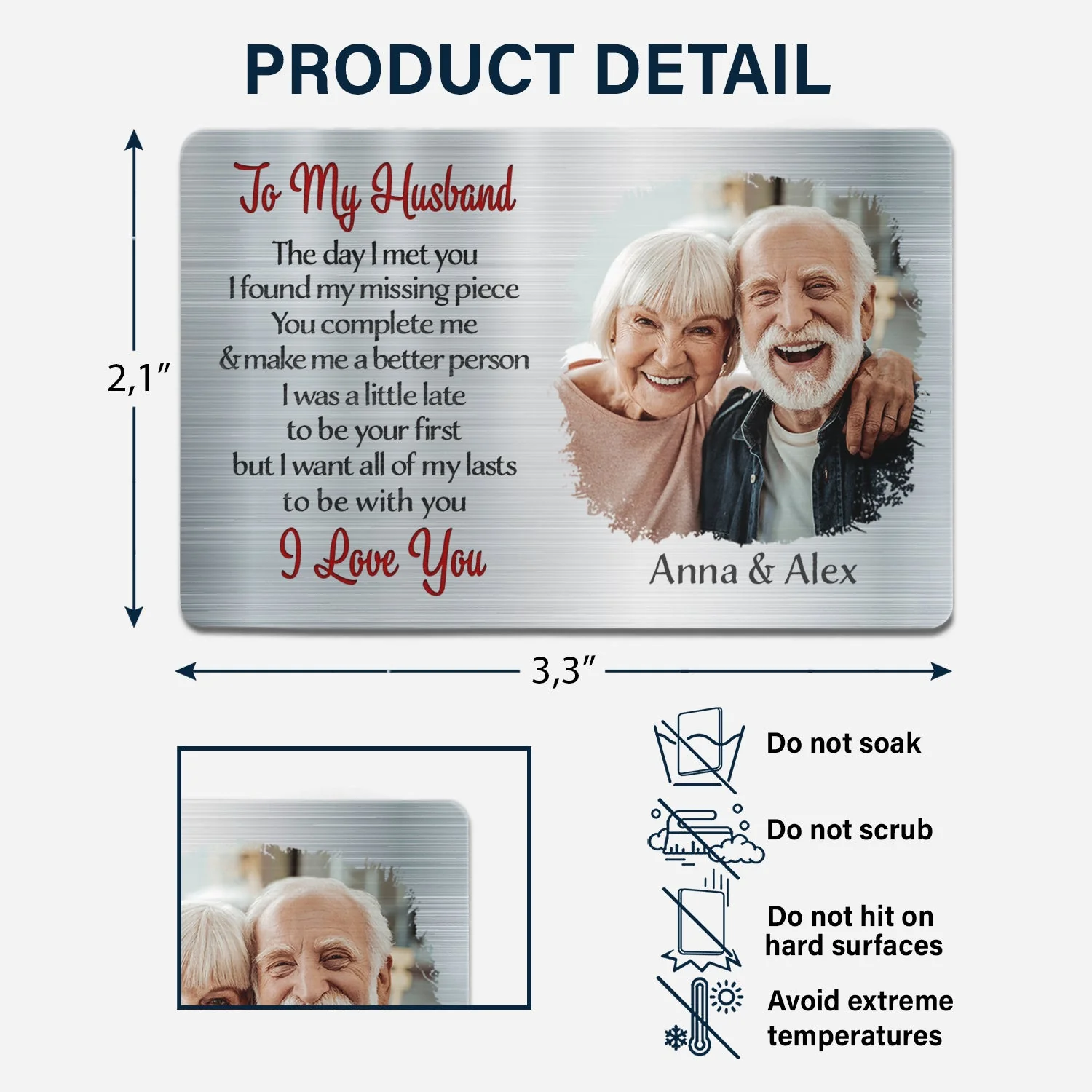 Custom Photo All Of My Lasts To Be With You - Gift For Couples, Husband, Wife - Personalized Aluminum Wallet Card - Image 6