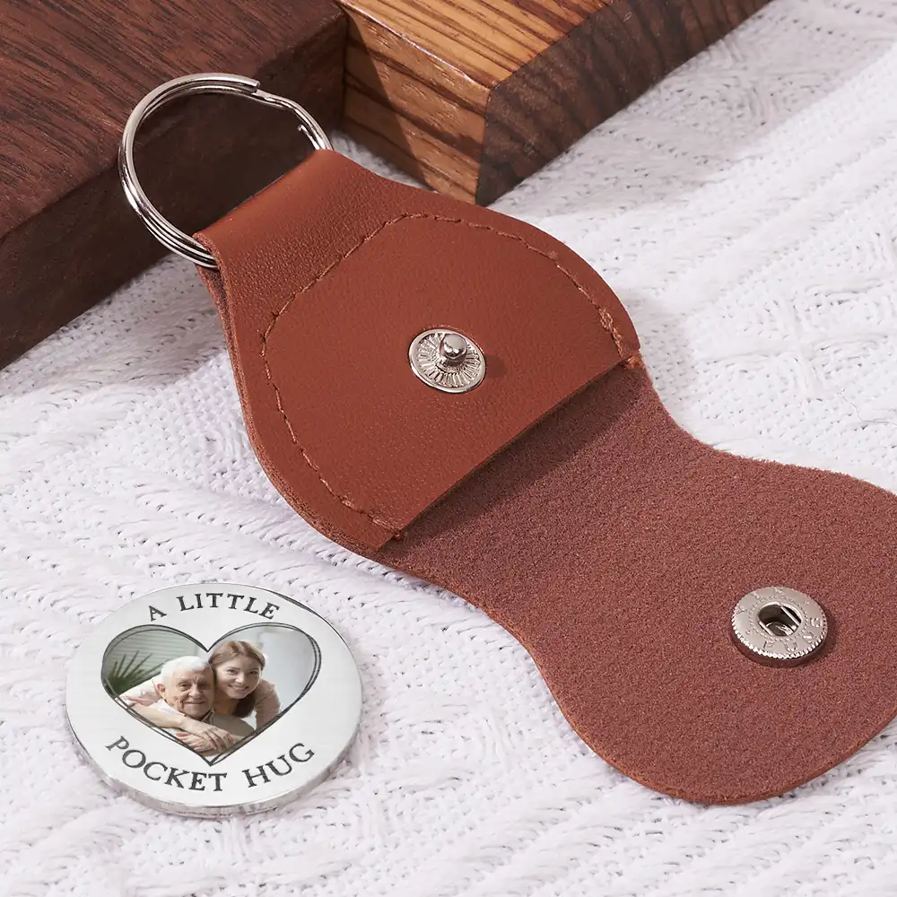 Custom Photo All The Fears You Have Overcome - Personalized Leather Pocket Hug - Image 2